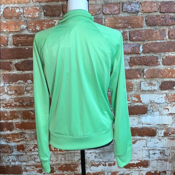 Adidas 3 Stripes Zip Up Jacket Lime Grn/wht NWT M - Picture 5 of 8
